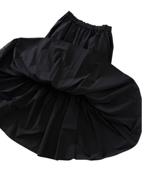 Nomàt / SHIRRING SKIRT -BLACK-