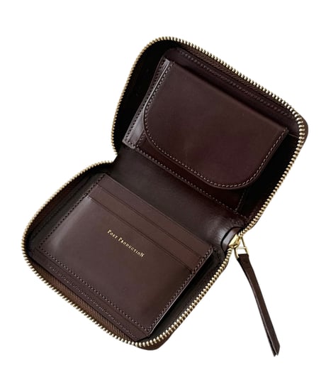 Post Production / MID WALLET horse nuback -VINTAGE BROWN-