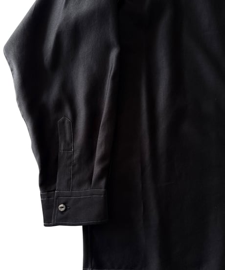 AMOSKEAG / OPEN COLLAR SHIRT -BLACK-