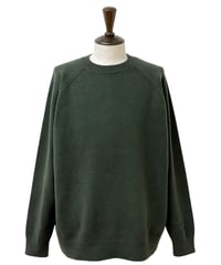 YOKO SAKAMOTO / RAGLAN CREW NECK KNIT wool×cashmere×silk -OLIVE-
