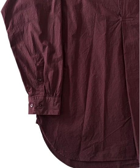 YOKO SAKAMOTO / PULLOVER SHIRT mix high count typewriter -BURGUNDY-