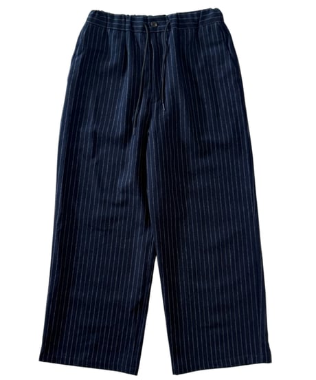 Urig / STRIPE WIDE EASY PANTS -NAVY STRIPE-