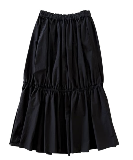 Nomàt / SHIRRING SKIRT -BLACK-