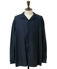 AMOSKEAG / OPEN COLLAR SHIRT -NAVY DOT-