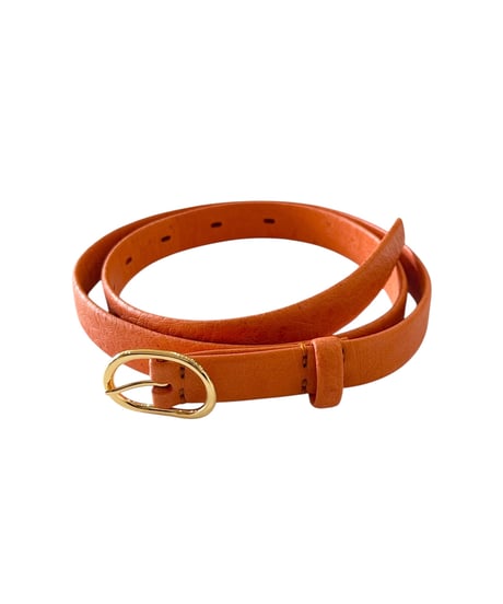 Post Production / MINIMAL BELT ostrich -ORANGE-