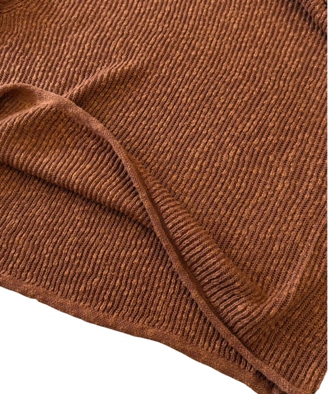 nakedgauge / COTTON LINEN LOOSE FIT SWEATER -BROWN-