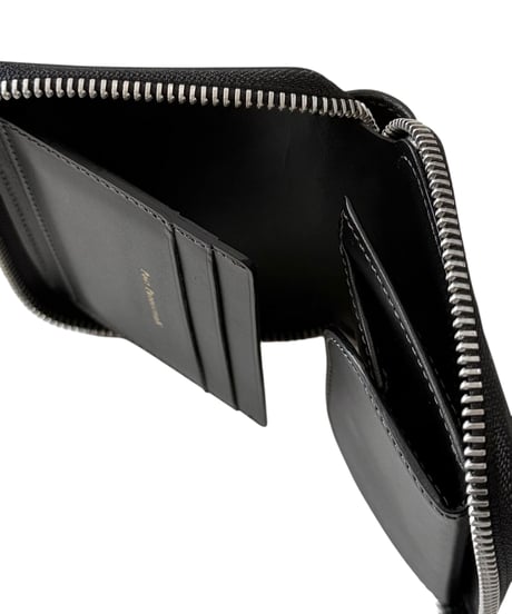 Post Production / MID WALLET vachetta -BLACK-