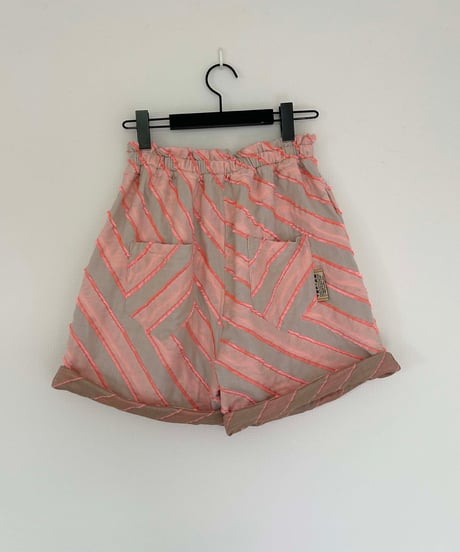 NEON LINE カットJQ ショートパンツ　pink×beige