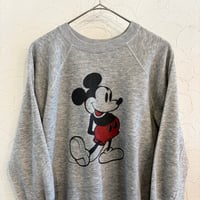 80s Mickey Print Raglan Sleeve Two Tone Sweat