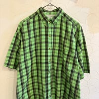 90s SHAH SAFARI Cotton Check S/S Shirt M