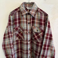 60s70s Mr.Leggs Cotton Check Flannel Shirt M 15-15 1/2 made in usa