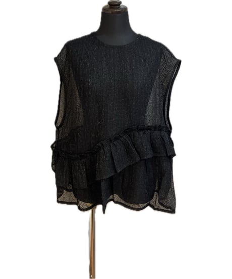 (LHELBIE)メッシュペプラムブラウス/52370Z-2(¥10890)