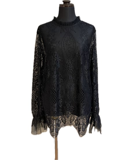 (Piacere)ハイネックレースフリルトップス/P16500