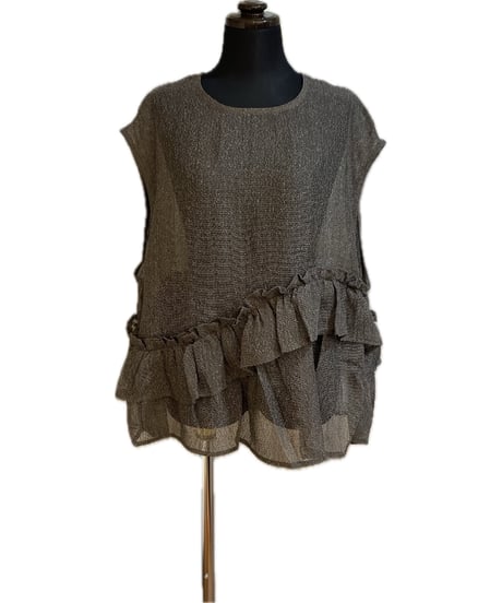 (LHELBIE)メッシュペプラムブラウス/52370Z-2(¥10890)