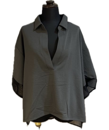 (LHELBIE)シアーミックスキッパーシャツ/52395(¥10890)