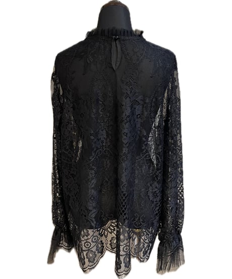 (Piacere)ハイネックレースフリルトップス/P16500