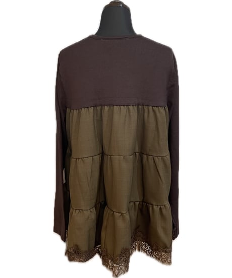 (TORRAZZO DONNA)ティアードレースドッキングワンピース/6269-522
