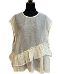 (LHELBIE)メッシュペプラムブラウス/52370Z-2(¥10890)