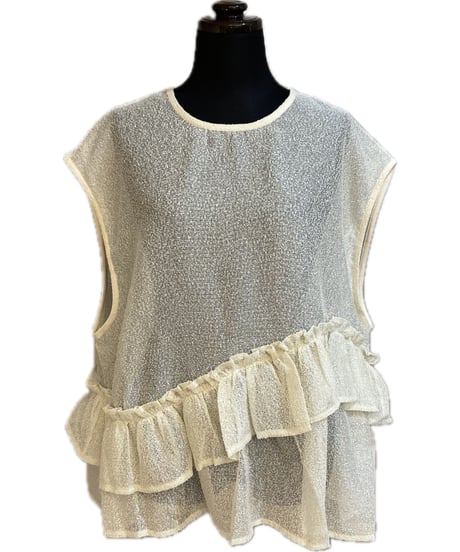 (LHELBIE)メッシュペプラムブラウス/52370Z-2(¥10890)