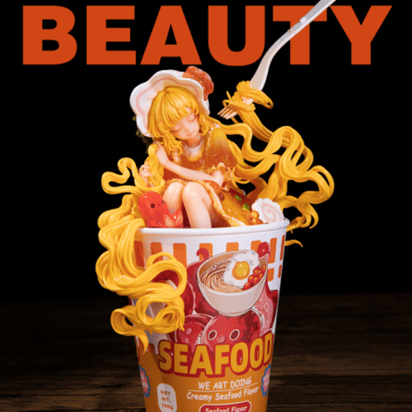 【予約販売：2027年4月～5月頃 お届け予定】＜送料無料 & 特別価格＞ WeArtDoing  「カップ麺の少女 · シーフード味」【コレクションフィギュア】