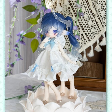 【予約販売：8月後半 お届け予定】PENNY'S BOXオリジナル 「ANTU：呦呦鹿鳴～中国敦煌九色鹿～」小型 BJD球体関節可動ドールボディ 「B05人魚素体」単品【白肌・透明蹄】