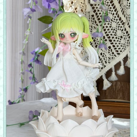 【予約販売：8月後半 お届け予定】PENNY'S BOXオリジナル 「ANTU：呦呦鹿鳴～中国敦煌九色鹿～」小型 BJD球体関節可動ドールボディ 「B05人魚素体」単品【白肌・透明蹄】