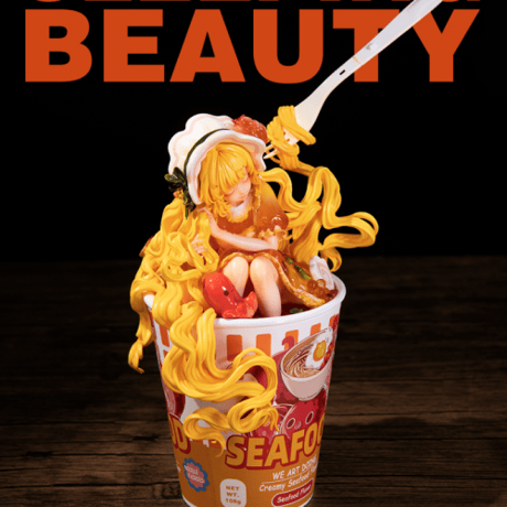 【予約販売：2027年4月～5月頃 お届け予定】＜送料無料 & 特別価格＞ WeArtDoing  「カップ麺の少女 · シーフード味」【コレクションフィギュア】