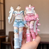 【予約販売：2026年9月頃 お届け予定】<初回予約特別価格>Oi studio 「熊うさチア隊」1/12スケール 小型ドール向け ドール用の服 7点セット【全2種類・選択可能】