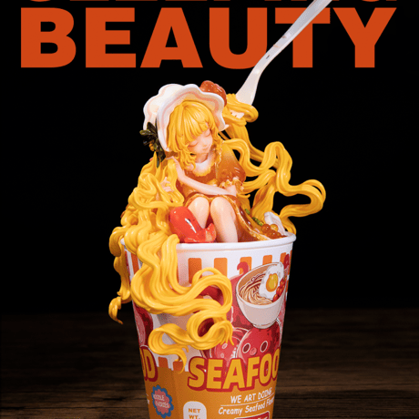 【予約販売：2027年4月～5月頃 お届け予定】＜送料無料 & 特別価格＞ WeArtDoing  「カップ麺の少女 · シーフード味」【コレクションフィギュア】