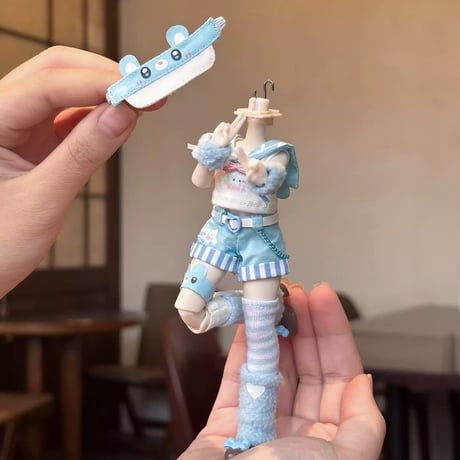 【予約販売：2026年9月頃 お届け予定】<初回予約特別価格>Oi studio 「熊うさチア隊」1/12スケール 小型ドール向け ドール用の服 7点セット【全2種類・選択可能】