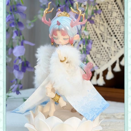 【予約販売：8月後半 お届け予定】PENNY'S BOXオリジナル 「ANTU：呦呦鹿鳴～中国敦煌九色鹿～」小型 BJD球体関節可動ドールボディ 「B05人魚素体」単品【白肌・透明蹄】
