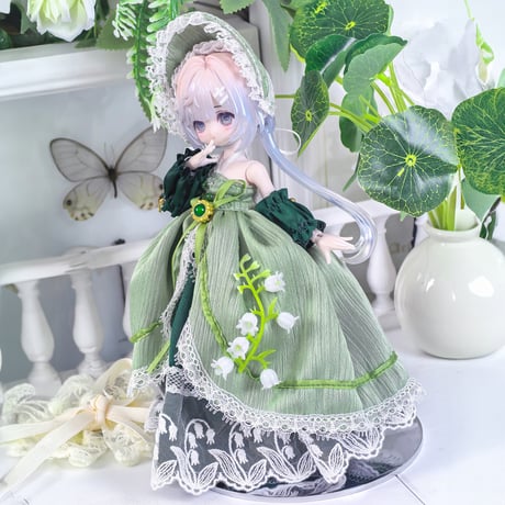 【現品販売】幾何造物 「春日の序曲」小型ドール向け ドール用の服 3点セット