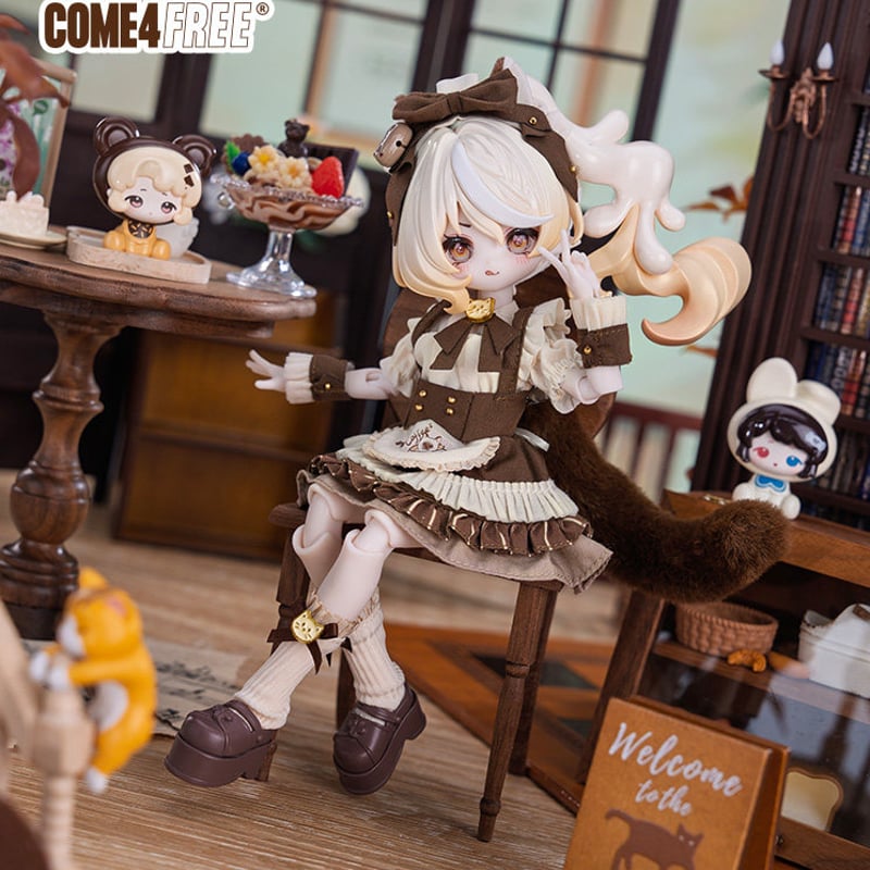 にこちゃん　4点セット 現品販売】COME4FREE「スイーツシリーズ：キャラメルニャンココア」1/8