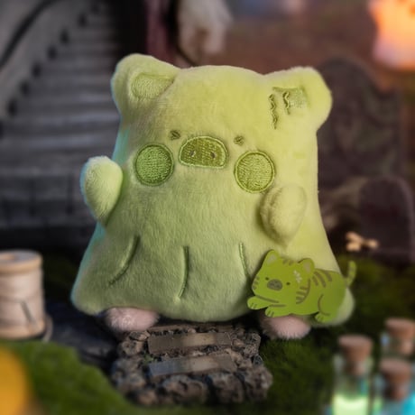 【予約販売：10月頃 お届け予定】TOYZEROPLUS × CICI’S STORY 子豚LULU「ホラーストーリーシリーズ：変身ちびゴースト」 ぬいぐるみ シリーズ