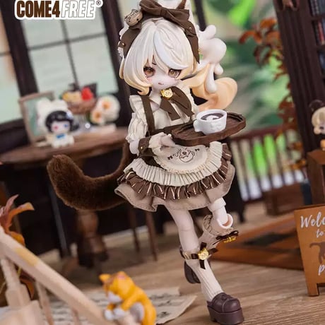 【現品販売】COME4FREE「スイーツシリーズ：キャラメルニャンココア」1/8スケール 小型ドール向け ドール用の服 9点セット