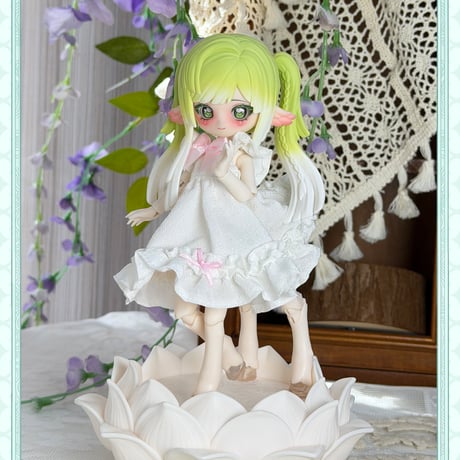 【予約販売：8月後半 お届け予定】PENNY'S BOXオリジナル 「ANTU：呦呦鹿鳴～中国敦煌九色鹿～」小型 BJD球体関節可動ドールボディ 「B05人魚素体」単品【白肌・透明蹄】