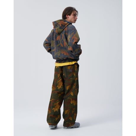 BoTT / WASHED TREE CAMO ZIP HOODIE / BLACK