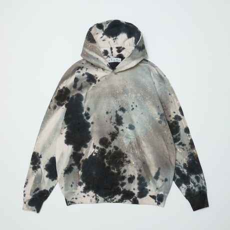 BAL / LOGO TIE DYE HOODIE SWEAT by YUKIDYE / GRAY