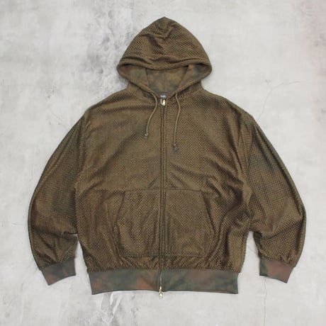 diidii / REVERSIBLE DOUBLE RASCHEL HOODIE / BROWN (NATURAL DYE)