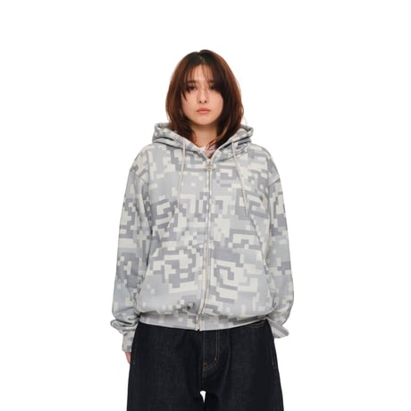 SOL soonerorlater / D-CAMO ZIP HOODIE / GRAY CAMO