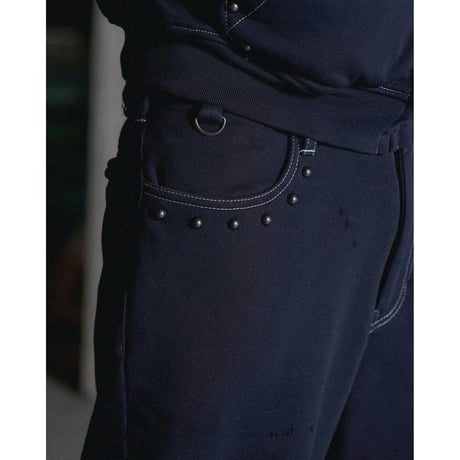 SPECIAL GUEST K.K. / STUDDED SWEAT PANTS / NAVY