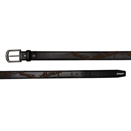 ADWYSD (ALWAYS DO WHAT YOU SHOULD DO) / LAZERPRINT COWHIDE BELT / BLACK / GREEN