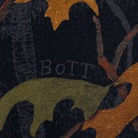 BoTT / WASHED TREE CAMO ZIP HOODIE / BLACK