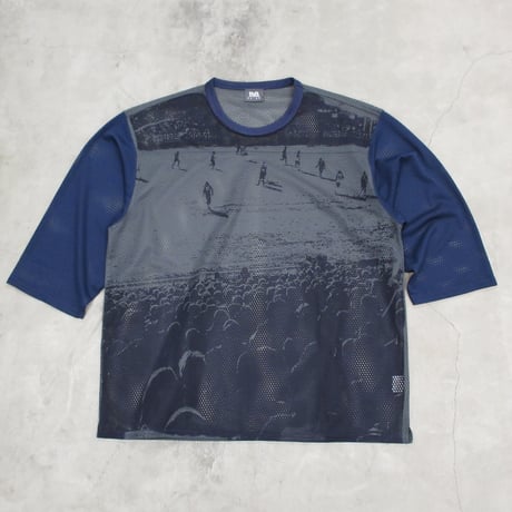 PAJA STUDIO / FOOTBALL MESH TOP / GRAY-NAVY