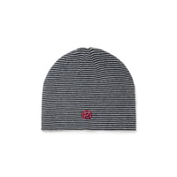 SOL soonerorlater / KNITTED BORDER BEANIE / BLACK & IVORY