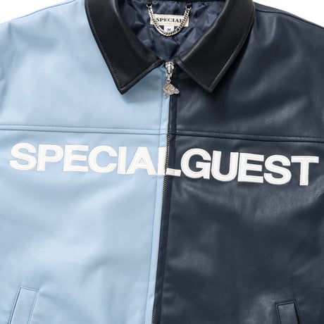 SPECIAL GUEST K.K. / FAUX LEATHER ZIP JACKET / BLUE