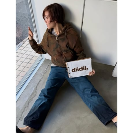 diidii / REVERSIBLE DOUBLE RASCHEL HOODIE / BROWN (NATURAL DYE)