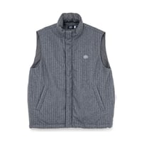 SOL soonerorlater / PIN-STRIPE PADDED VEST / GRAY