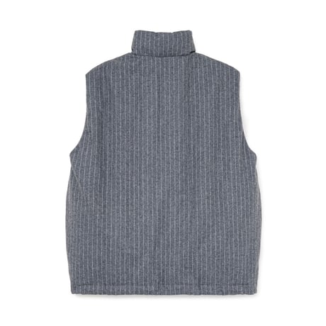 SOL soonerorlater / PIN-STRIPE PADDED VEST / GRAY