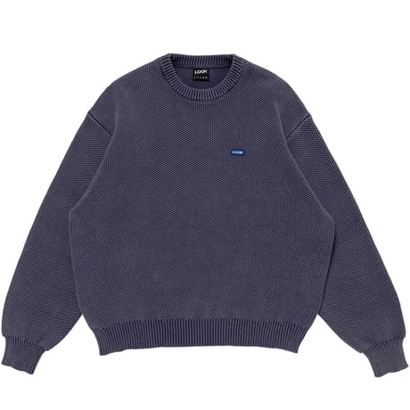 LQQK STUDIO / WAFFLE KNIT CREW / BLUE
